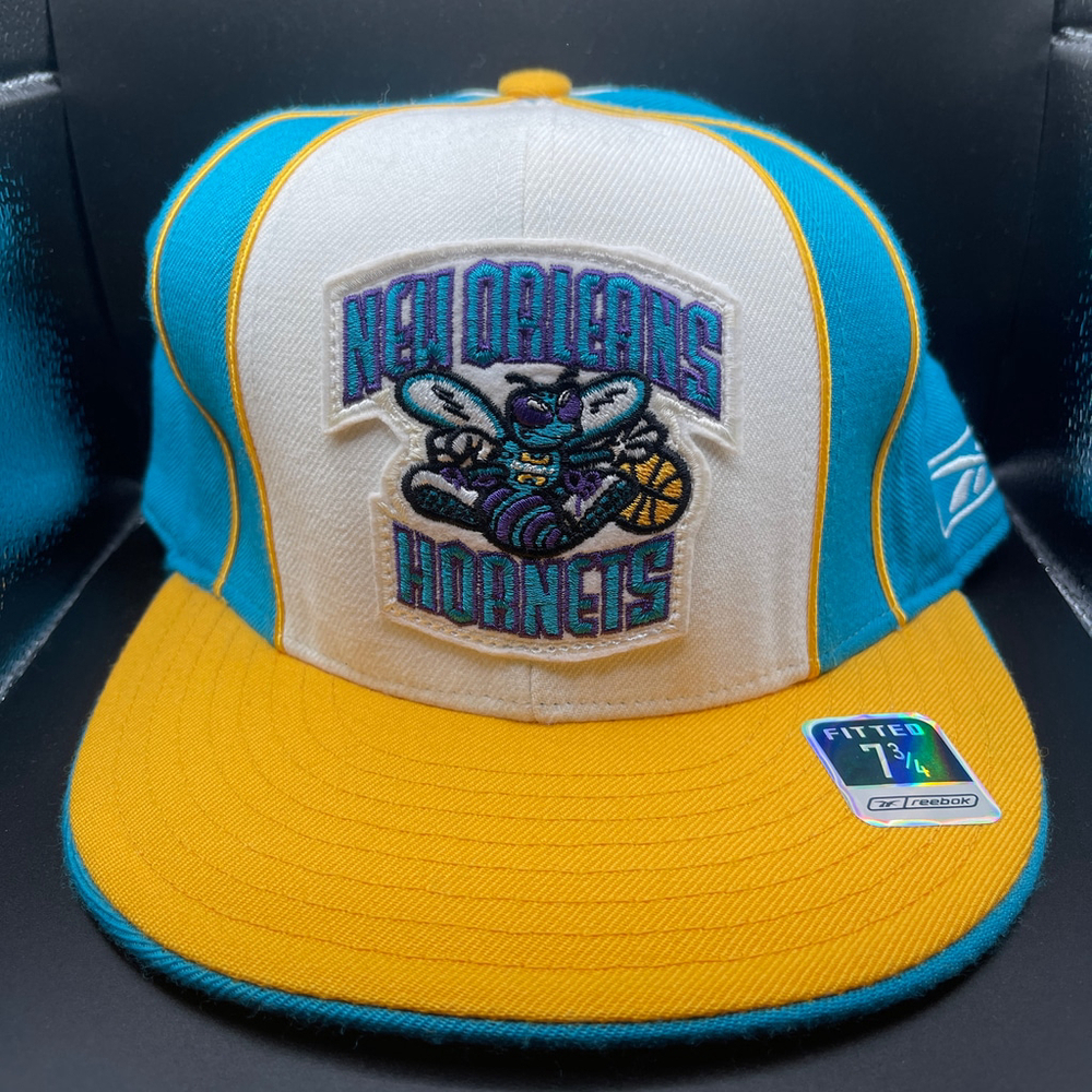 Men's Retro Reebok New Orleans Hornets Hat Size 7 3/4